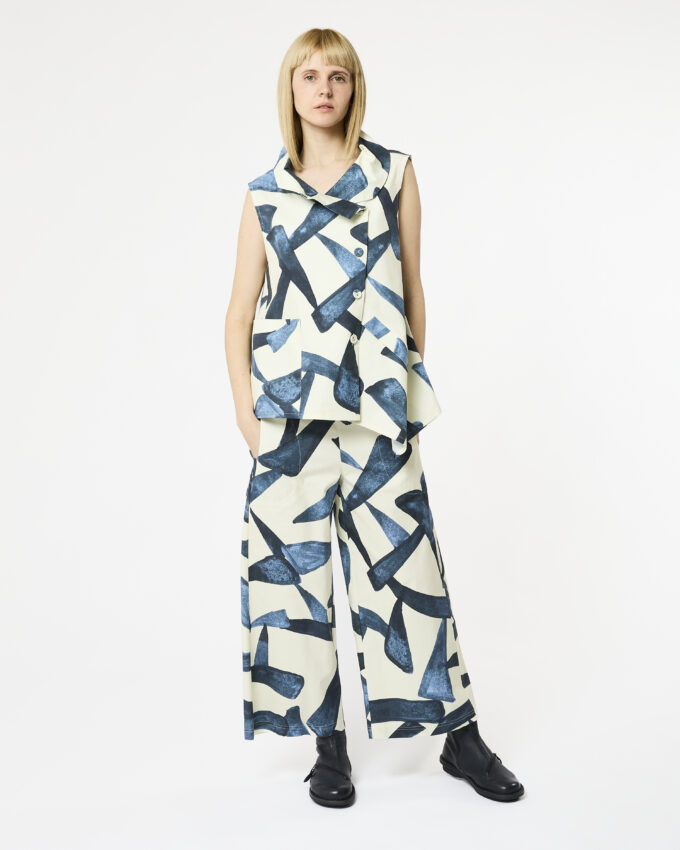 gilet corto con stampa