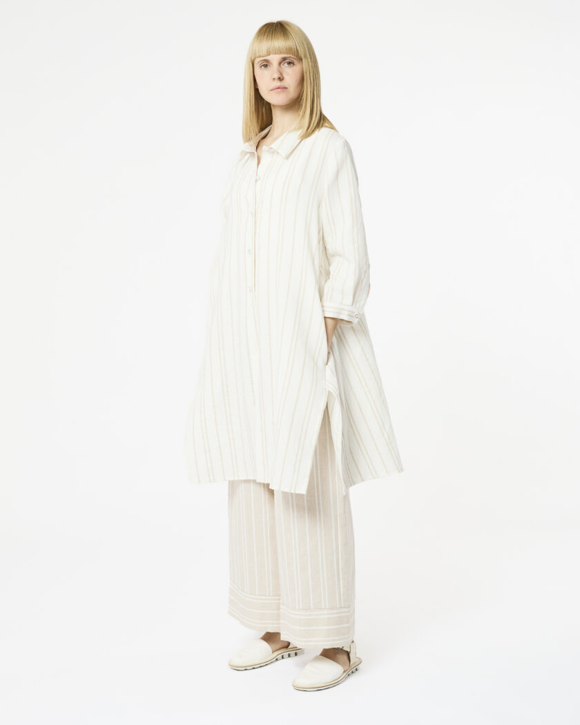camicia a righe di lino