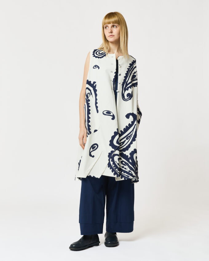 gilet lungo in drill fantasia