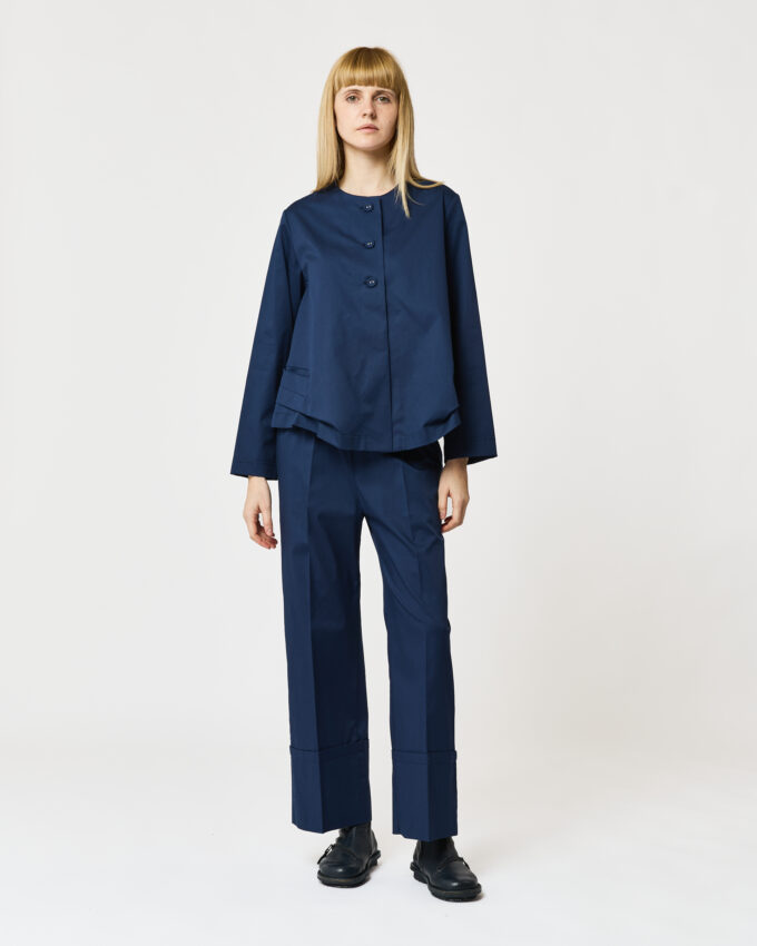 pantalone dritto in gabardina