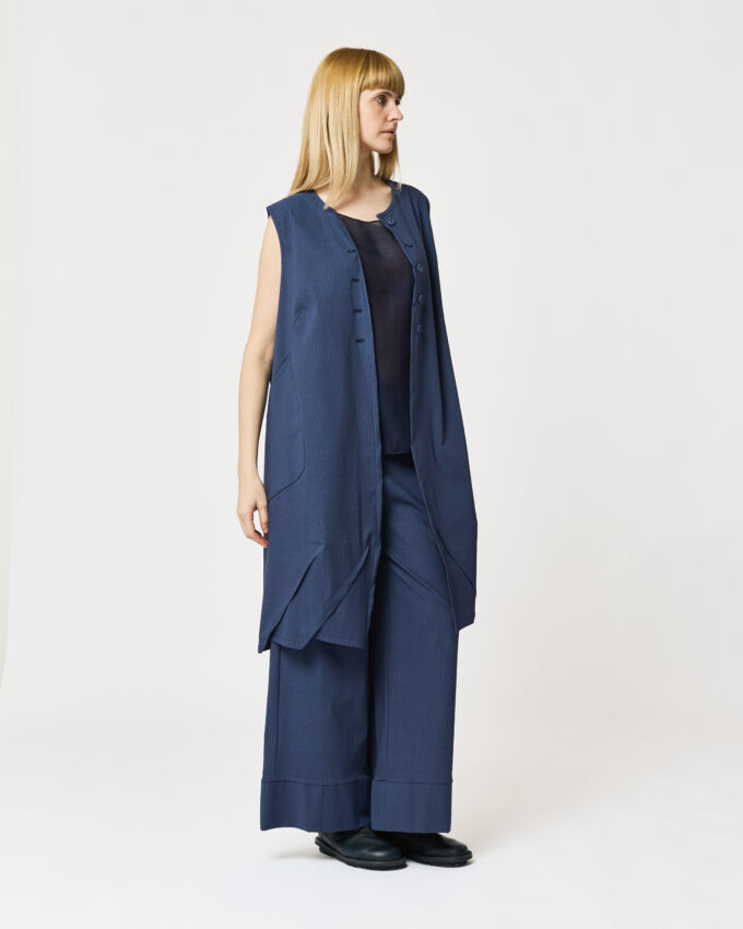 gilet lungo in righina cotone