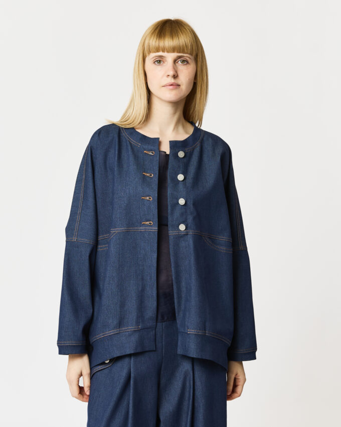 giacca con tasche in jeans