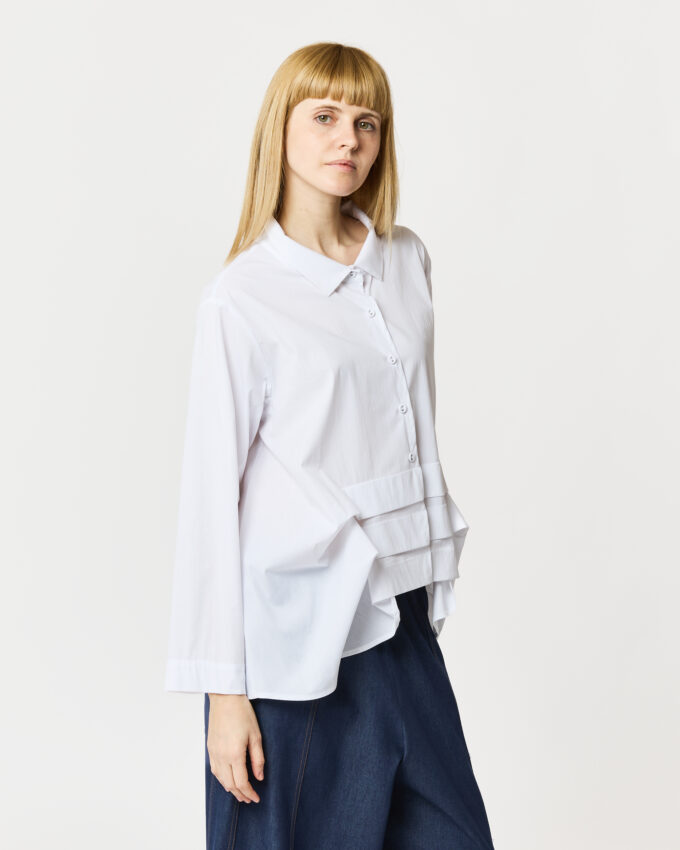 camicia con pieghe dav in cotone