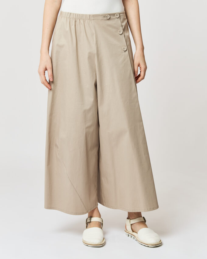 pantalone largo in gabardina