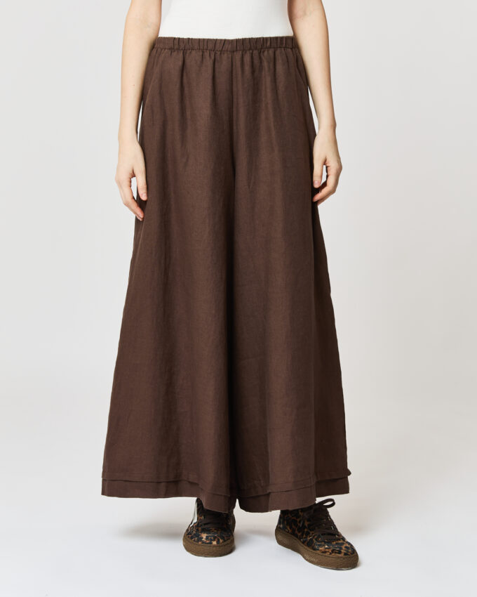pantalone largo in lino