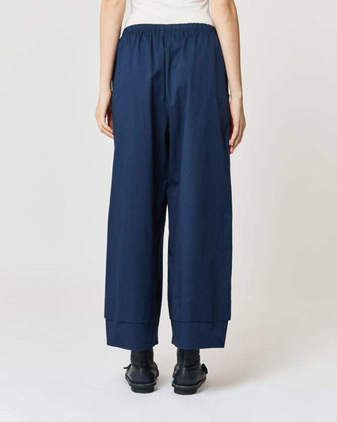 pantalone largo in gabardina